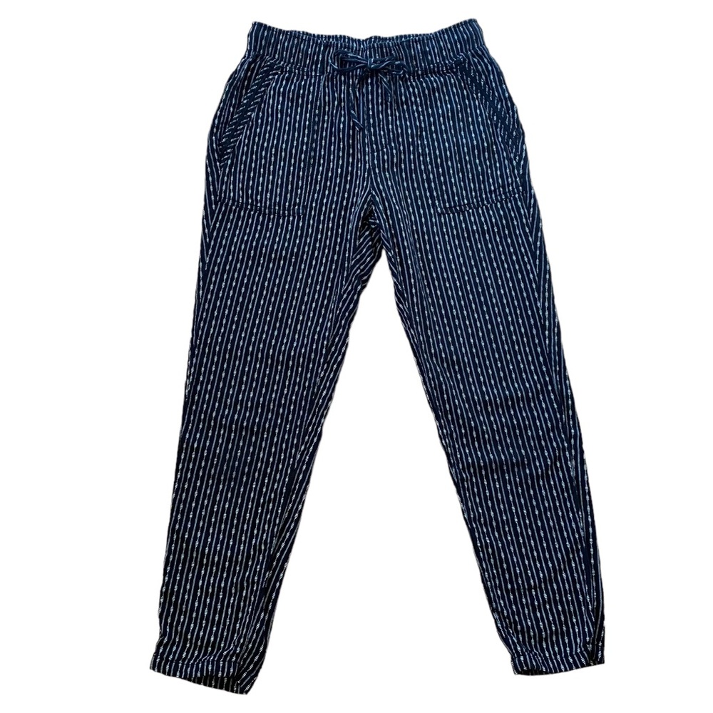 Old Navy Black and White Stripe Ankle Pants